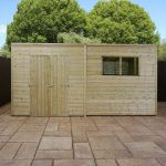 14′ x 5′ Pressure Treated Wooden Pent Shed