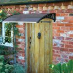 Gablemere 1M Door Canopy Black Grey Cover