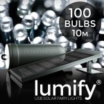 Solar Centre Lumify USB Solar Fairy Lights – White 100 LEDs