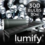 Solar Centre Lumify USB Solar Fairy Lights – White 300 LEDs