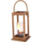 Sonoma Medium Wooden Flame Lantern