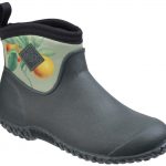Muck Boots Muckster II Ankle RHS Print Gardening Shoe (Green/Citrus-Aurantium)