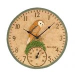 Smart Garden Barn Owl Clock & Thermometer 12″