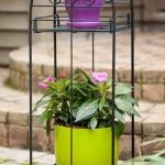Panacea Classic Finial 2 Tier Plant Stand (Black)