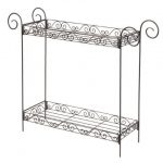 Panacea Scroll 2 Tier Plant Stand (Black)