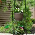 Panacea Tall Finial Top 3 Tier Plant Stand (Black)