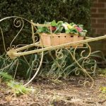 Panacea Whimsical Wheelbarrow Plant Stand (Antique Willow)