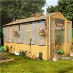 BillyOh 4000 Lincoln Wooden Polycarbonate Greenhouse with Opening Roof Vent – 3 x 6 Lincoln Wooden Greenhouse