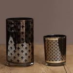 Black And Gold Glass Candle Holders By Sia