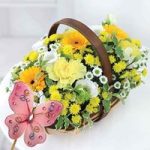 Easter Happiness Flower Basket and Butterfly