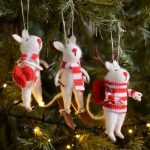 Hanging Mice Decorations (set Of 3) By Gisela Graham
