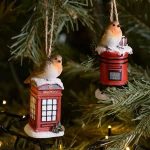 Robin On Telephone Box And Robin On Post Box (set Of 2)