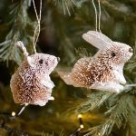 Bristle Rabbit And Mouse Tree Decorations By Gisela Graham
