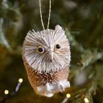 Bristle Silver Owl Decoration By Gisela Graham