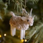 Bristle Silver Reindeer Decoration By Gisela Graham