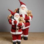 Luxury Standing Santa With Teddy By Floral Silk