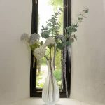 White Green And Silver Faux Flower Arrangement By Sia