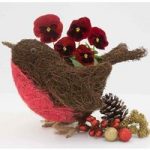 Gift Robin Large Planter + Pansies