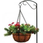 Gift Small Hanging Basket on Stand with LED Lights