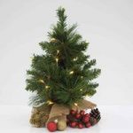 Gift Christmas Tree in Hessian Sack with LED Lights