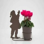 Gift Father Christmas Silhouette Pot with Cyclamen Plant