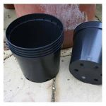 Black Plastic 10 Litre Plant Pots (set Of 6)