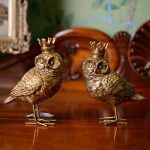 Gold Resin Owl Decorations By Gisela Graham