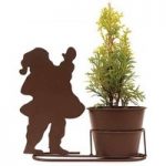 Home Father Christmas Silhouette Pot with Plant