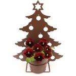 Home Christmas Tree Silhouette Pot with Pansies