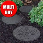 Greenfingers Recycled Rubber Scroll Stepping Stone – 2 Pack – Grey