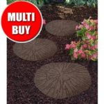 Greenfingers Recycled Rubber Cracked Log Stepping Stone – Earth – 4 Pack