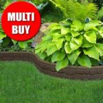1.22m Recycled Rubber Lawn Edging Flexi Curve Rockwall – H9cm