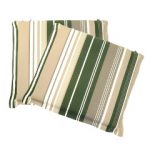 Ellister Square Seat Pad Cushion 2 Pack – Green Stripe 38 x 40cm