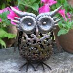Smart Garden Solar Metal Scroll Owl Light