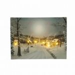 Christmas Canvas with Flickering LEDs – 40 x 30cm