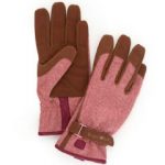 Burgon & Ball Red Tweed Gardening Gloves – S/M