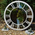 Ellister Roman Numeral Clock Garden Mirror