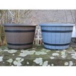 Barrel Planter – 30cm – Stone Grey