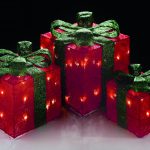 Premier Red Christmas Led Parcels Set of 3