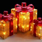 Premier Gold Christmas Led Parcels Set of 3