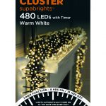 Premier Cluster Supabright Multi-Action 6.2m LED Christmas Lights (Warm White)