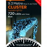 Premier Cluster Supabright Multi-Action 9.3m LED Christmas Lights (Blue)