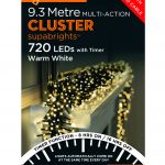 Premier Cluster Supabright Multi-Action 9.3m LED Christmas Lights (Warm White)