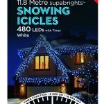 Premier Snowing Icicle Multi-Action 11.8m LED Christmas Lights (White)