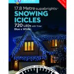 Premier Snowing Icicle Multi-Action 17.8m LED Christmas Lights (Blue/White)