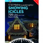 Premier Snowing Icicle Multi-Action 17.8m LED Christmas Lights (Warm White)