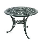 Ellister Stamford Ornate 90cm Dining Table – Dark Green