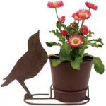 Songbird Silhouette Pot with Bellis plant