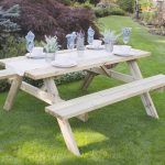 Forest Garden Rectangular Picnic Table – Large