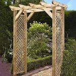 Squared Lattice Wooden Garden Arch